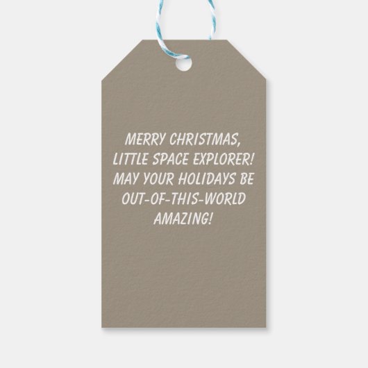 Geheime Astronaut Kerstman Cadeaus onder Kerstboom Cadeaulabel (Achterkant)