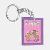 Geheime Crush Kawaii Deer Gepersonaliseerd Sleutelhanger (Voorkant Links)