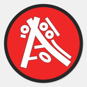 Geheime ideogrammen (coole exotische symbolen) 6a ronde sticker