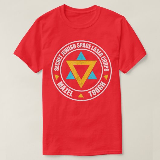 Geheime joodse ruimterijkorps Mazel ov Funny Pra T-shirt (Design voorkant)