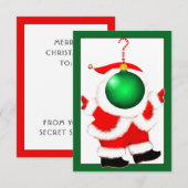 Geheime Kerstman Cadeaubonnen Kaart (Voorkant / Achterkant)