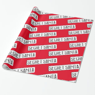 Geheime Kerstman Kerstvakantie Oud Bord Rood Cadeaupapier