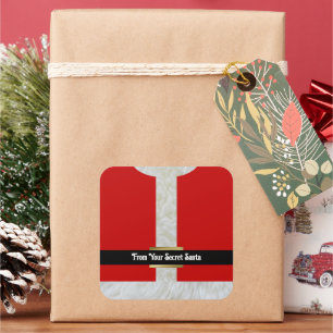 Geheime kerstman met speciale kerstmis vierkante sticker