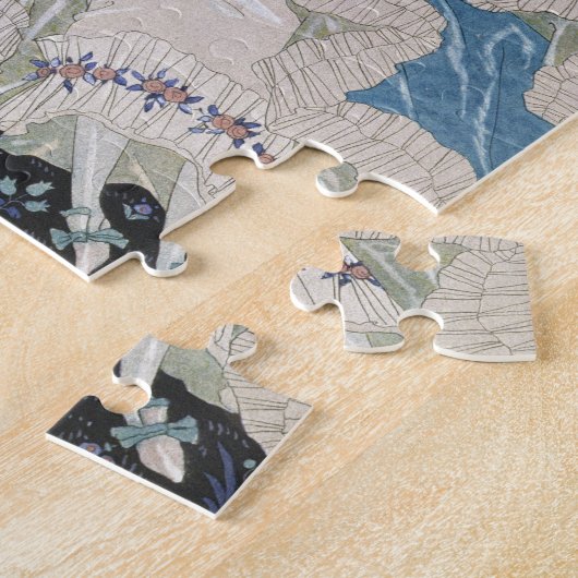 Geheime Kiss, illustratie voor "Fetes Galantes" do Legpuzzel (Zijkant)