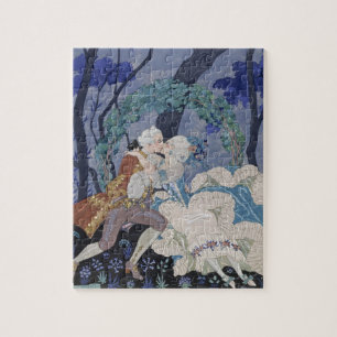 Geheime Kiss, illustratie voor "Fetes Galantes" do Legpuzzel