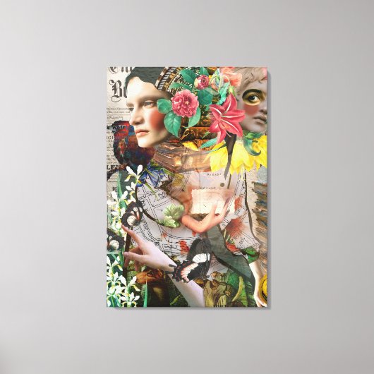 Geheime letter  digitale collage canvas afdruk (Voorkant)