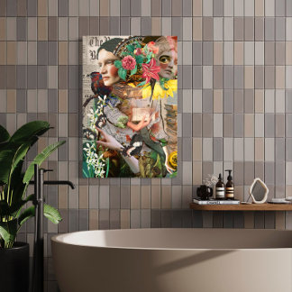 Geheime letter  digitale collage foto afdruk