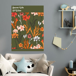 Geheime levensduur van gelilies botanisch canvas afdruk