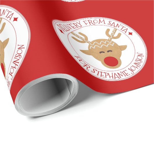 Geheime levering van Santa Christmas rendier Cadeaupapier (Rol Hoek)