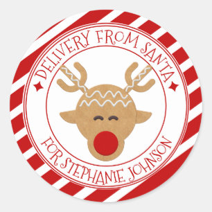 Geheime levering van Santa Christmas rendier Ronde Sticker