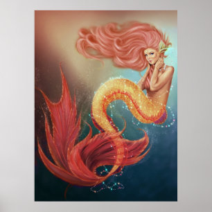 Geheime oceanen van Zee juwelen Zeemeermin Poster