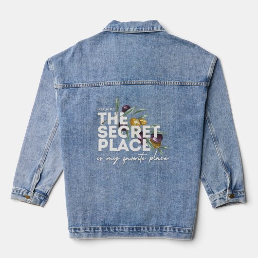 Geheime plaats Psalm 91 Christelijke jas Denim Jacket (Achterkant)