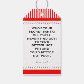 Geheime Santa Humor Cadeaulabel (Achterkant)