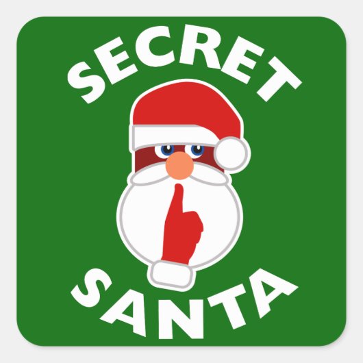 Geheime Santa Vierkante Sticker (Voorkant)