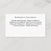 Geheime Shopper Business Services Visitekaartje (Achterkant)