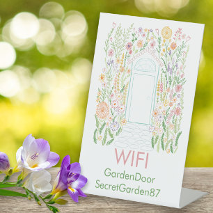 Geheime Tuin AANGEPRASTE WIFI Wachtwoord Vakantie Reclamebord Met Voetstuk
