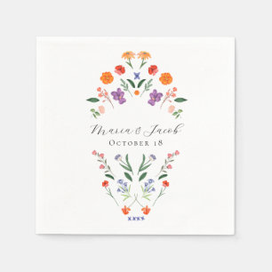 Geheime tuin bloemenbruiloft servet