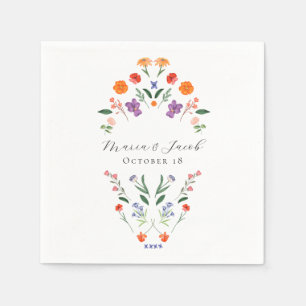 Geheime tuin bloemenbruiloft servet