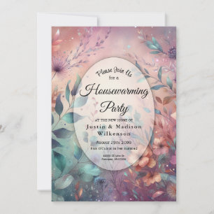 Geheime tuin in de avond Glow Housewarming Party Kaart
