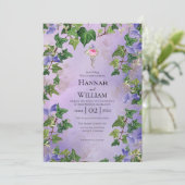 Geheime tuin Lila en wijnstokken uitnodiging tot b (Staand voorkant)