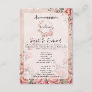 Geheime Tuin Romantische Blush Trouwaccommodatie Informatiekaartje