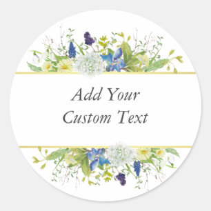 Geheime tuin rustieke wilde bloemen ronde sticker