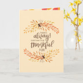 Geheime zuster Happy Thanksgiving Kaart (Gele Bloem)