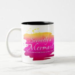 Geheimelijk een Mermaid - KoffieMok Tweekleurige Koffiemok