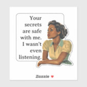 Geheimen Veilig Met Mij Sarcastische Retro Huisvro Sticker (Vel)