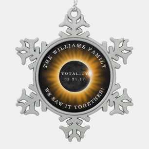 Gehele familie Zonneknipsel Naam toevoegen Tin Sneeuwvlok Ornament