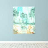 Geheugen, Abstracte landschapsbomen Kunstschildere Canvas Afdruk (Insitu (Houten vloer))