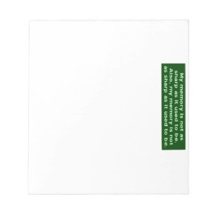 Geheugen niet scherp notitieblok