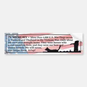 Geheugen - Oorlogshonden Bumpersticker