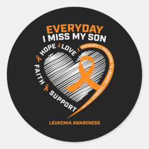 Geheugen ter herinnering aan mijn zoon leukemie be ronde sticker