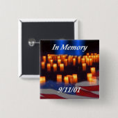 Geheugen van 9/11! vierkante button 5,1 cm (Voorkant /achterkant)