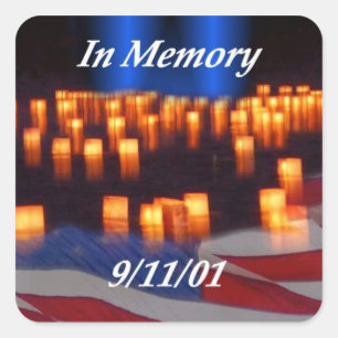 Geheugen van 9/11 vierkante sticker