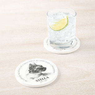 Geheugen van een Beloved Pet Memorial Zandsteen Onderzetter