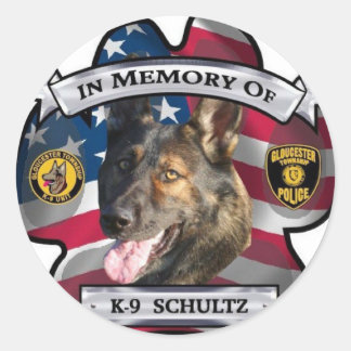 Geheugen van K-9 Schultz Ronde Sticker