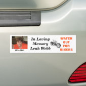 Geheugen van Leah Webb Bumpersticker (Op auto)