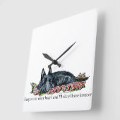 Geheugen van Scottish Terrier Vierkante Klok (Hoek)