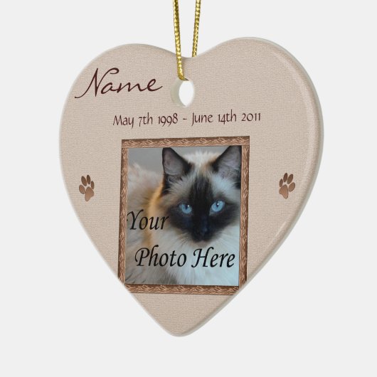 Geheugen van uw kat - aangepaste gedenkplaats keramisch ornament (Links)