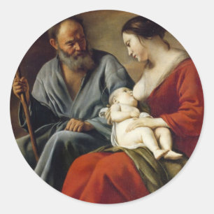 GEHEUGEN VOOR DE HOLY FAMILIE RONDE STICKER