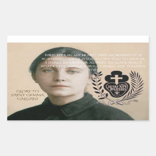 GEHEUGEN VOOR SAINT-GEMMA GALGANI RECHTHOEKIGE STICKER