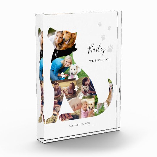 Geheugend geheugen Dog Photo Collage Pet Memorial Fotoblokken (Links)