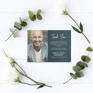 Geheugenfoto minimalistische grijze sympathie bedankkaart