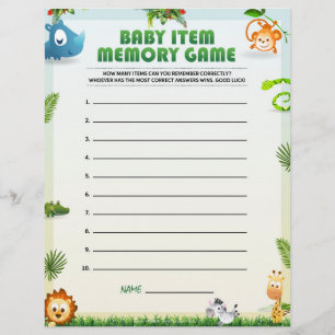 Geheugenspel baby [Dierlijk thema] Briefhoofd