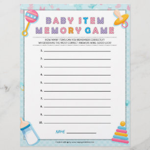 Geheugenspel voor baby [Basics Blue] Briefhoofd