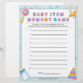 Geheugenspel voor baby [Basics Blue] Briefhoofd (Voorkant / Achterkant)