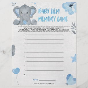 Geheugenspel voor baby [Elephant [blauw] Baby Briefhoofd
