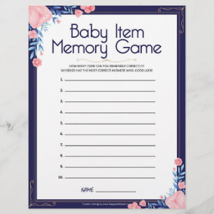 Geheugenspel voor baby [Floral Lijst] Briefhoofd